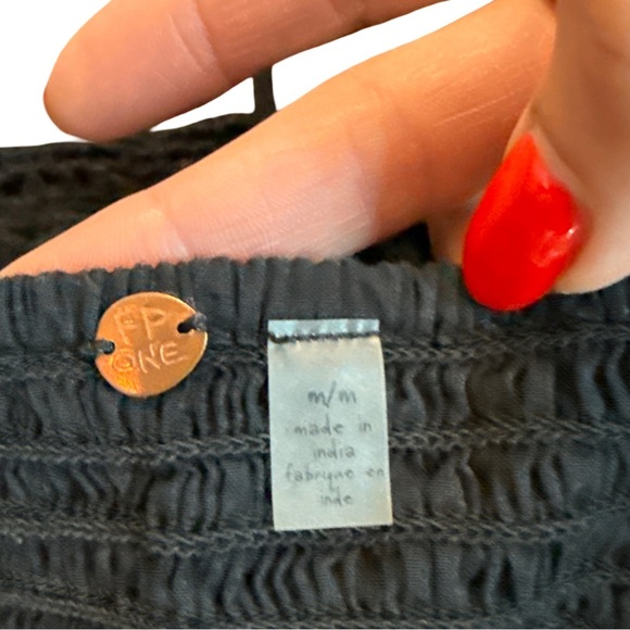 NWOT Free People FP One Lyra Bralette Black Smocked Boho Festival Medium - Picture 5 of 6